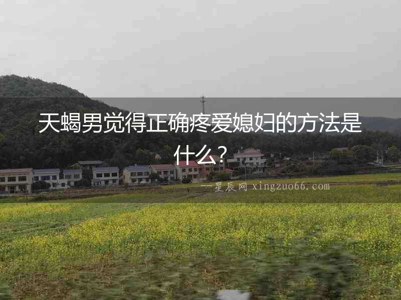 天蝎男覺得正確疼愛媳婦的方法是什么？