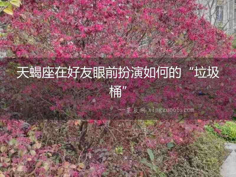 天蝎座在好友眼前扮演如何的“垃圾桶”