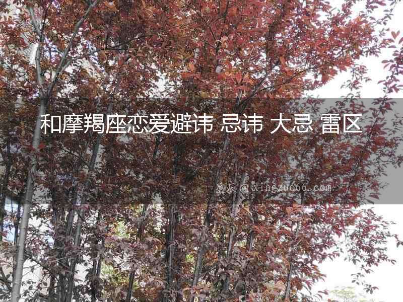 和摩羯座戀愛避諱 忌諱 大忌 雷區