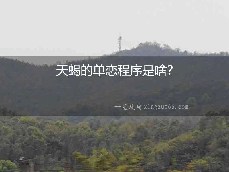 天蝎的單戀程序是啥？