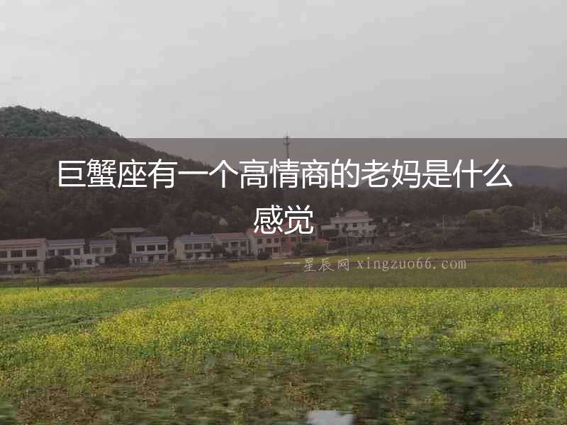 巨蟹座有一個(gè)高情商的老媽是什么感覺(jué)