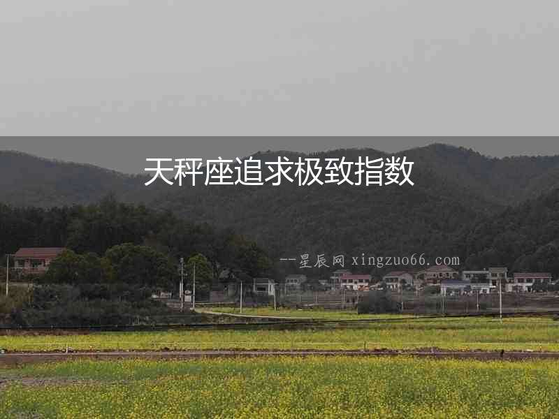 天秤座追求極致指數(shù)