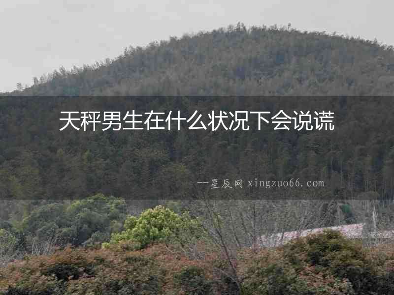 天秤男生在什么狀況下會說謊