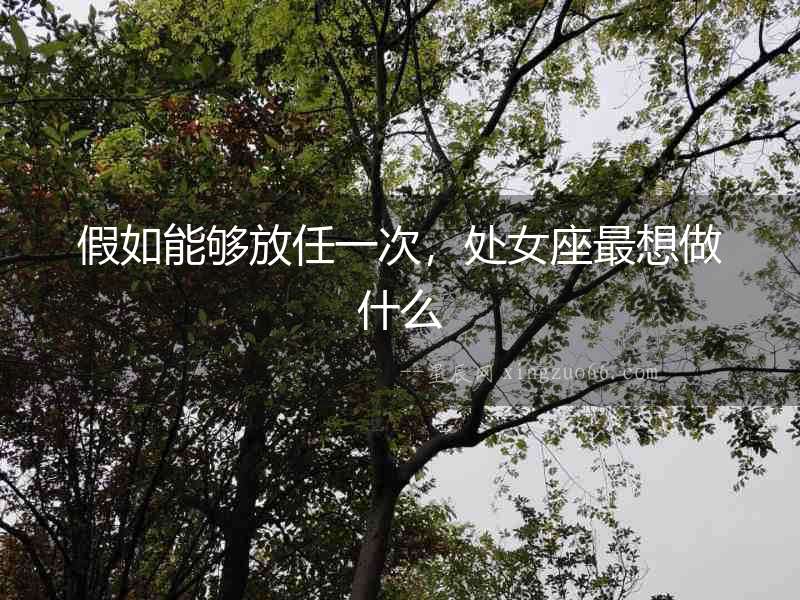 假如能夠放任一次，處女座最想做什么