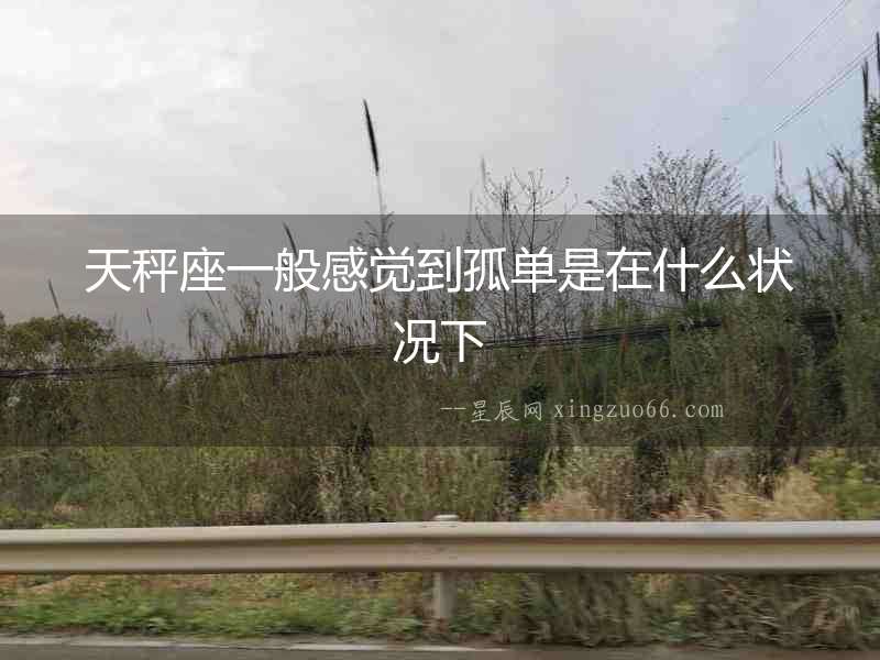 天秤座一般感覺到孤單是在什么狀況下