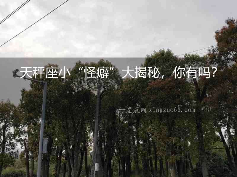 天秤座小“怪癖”大揭秘，你有嗎？