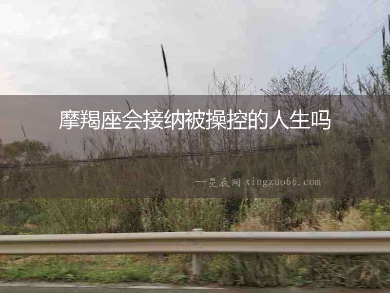 摩羯座會接納被操控的人生嗎