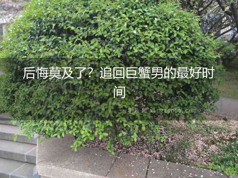 后悔莫及了？追回巨蟹男的最好時(shí)間