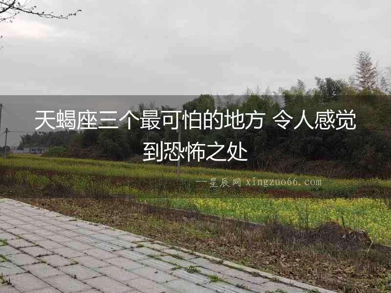 天蝎座三個最可怕的地方 令人感覺到恐怖之處