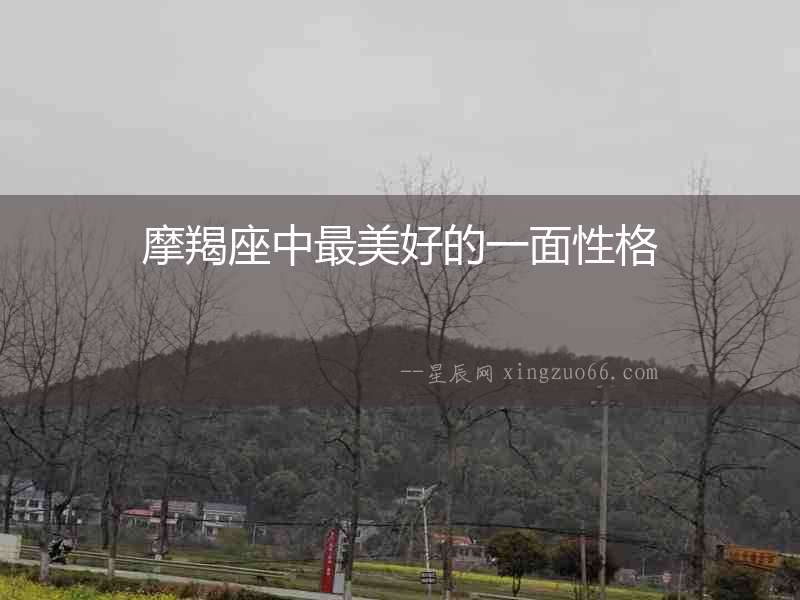 摩羯座中最美好的一面性格