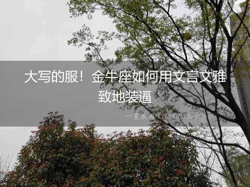 大寫的服！金牛座如何用文言文雅致地裝逼