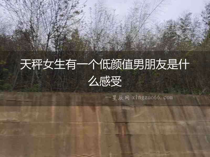 天秤女生有一個(gè)低顏值男朋友是什么感受