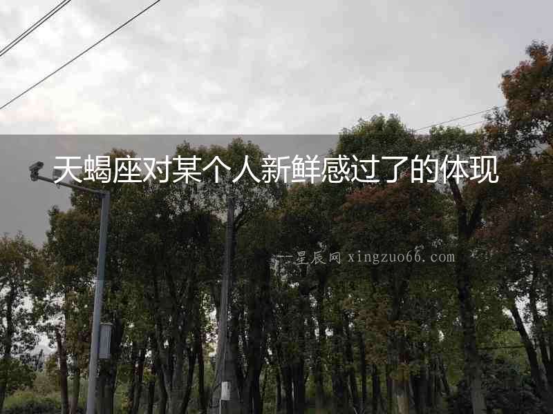 天蝎座對某個人新鮮感過了的體現