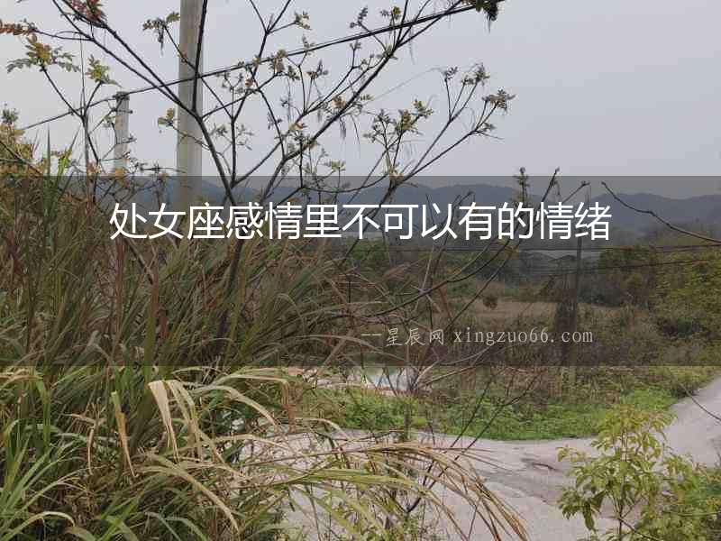 處女座感情里不可以有的情緒