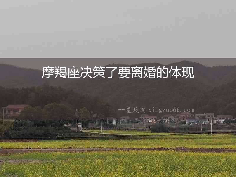 摩羯座決策了要離婚的體現