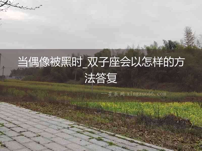 當偶像被黑時_雙子座會以怎樣的方法答復