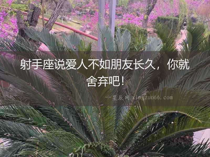 射手座說愛人不如朋友長久，你就舍棄吧！