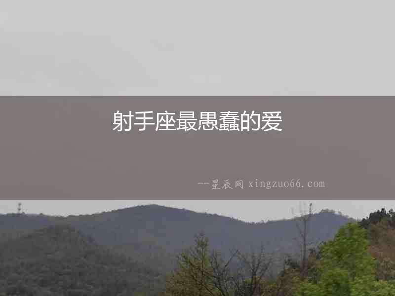 射手座最愚蠢的愛