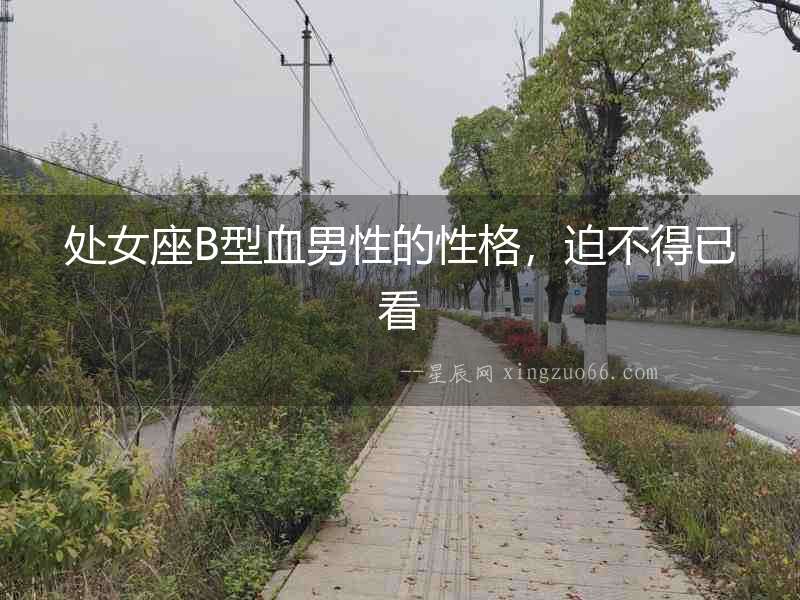處女座B型血男性的性格，迫不得已看