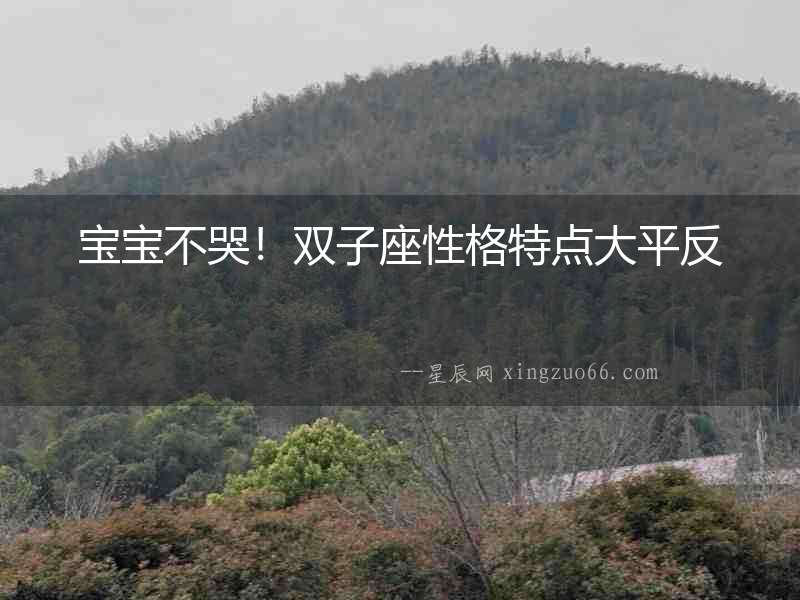 寶寶不哭！雙子座性格特點大平反
