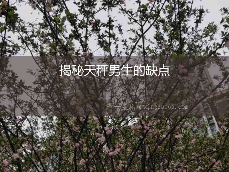 揭秘天秤男生的缺點(diǎn)