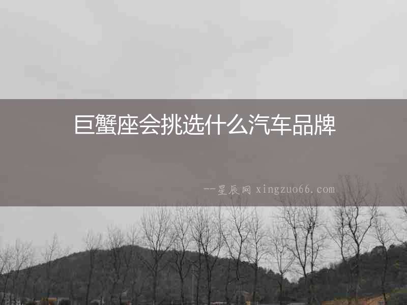 巨蟹座會挑選什么汽車品牌
