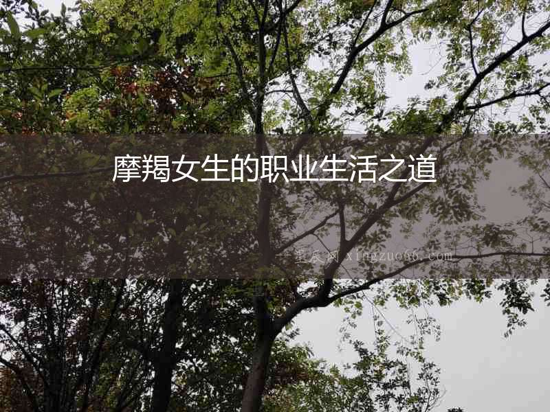 摩羯女生的職業(yè)生活之道