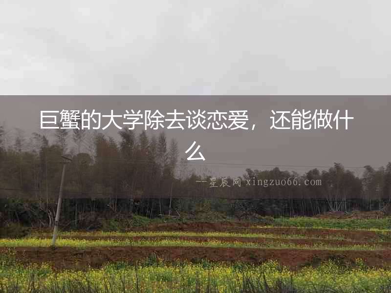 巨蟹的大學除去談戀愛，還能做什么