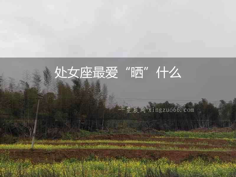 處女座最愛“曬”什么