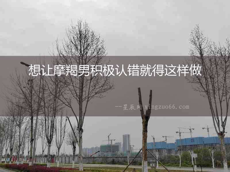 想讓摩羯男積極認錯就得這樣做