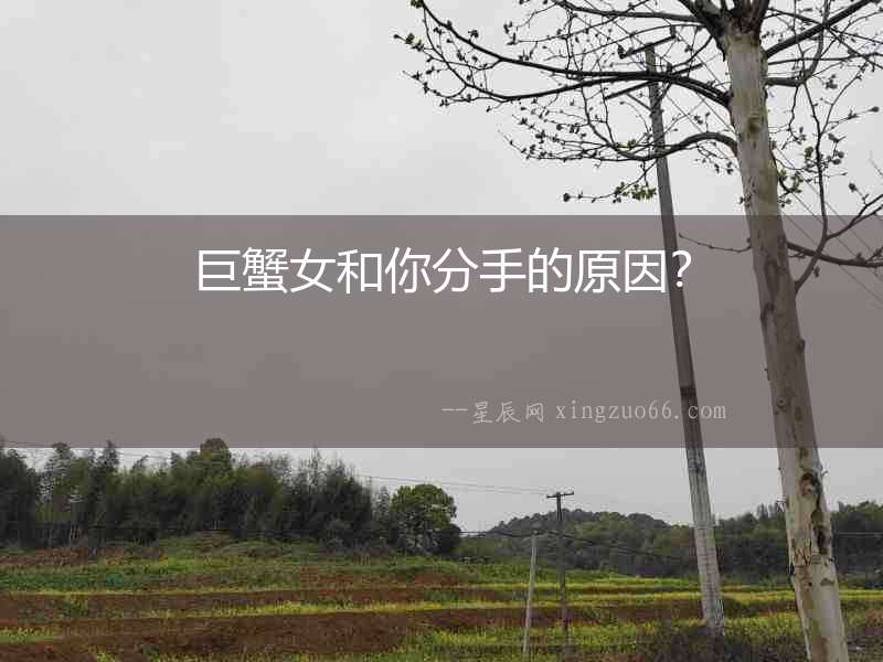 巨蟹女和你分手的原因？
