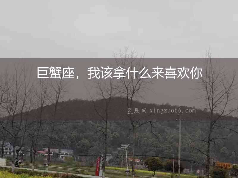 巨蟹座，我該拿什么來喜歡你