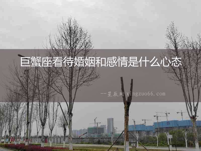 巨蟹座看待婚姻和感情是什么心態