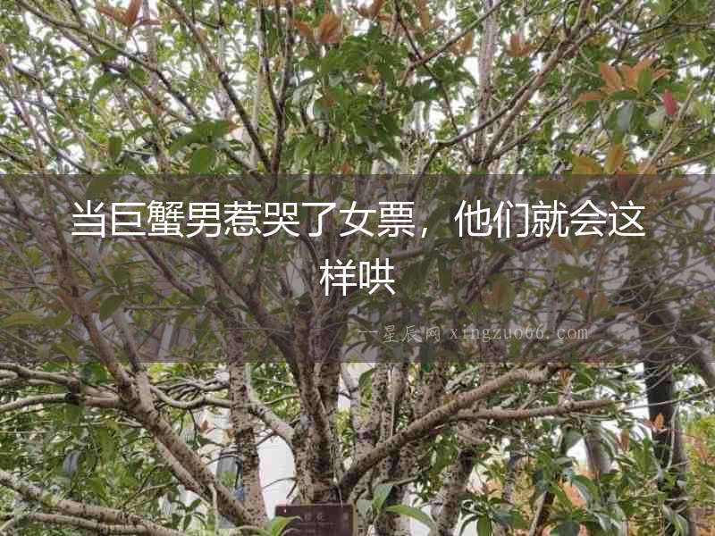 當巨蟹男惹哭了女票，他們就會這樣哄