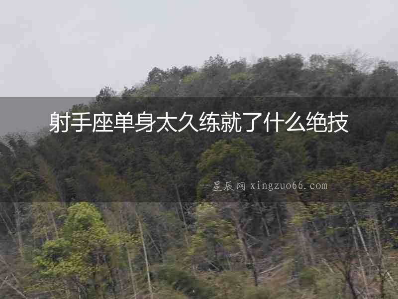 射手座單身太久練就了什么絕技