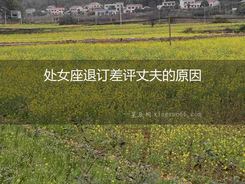 處女座退訂差評丈夫的原因