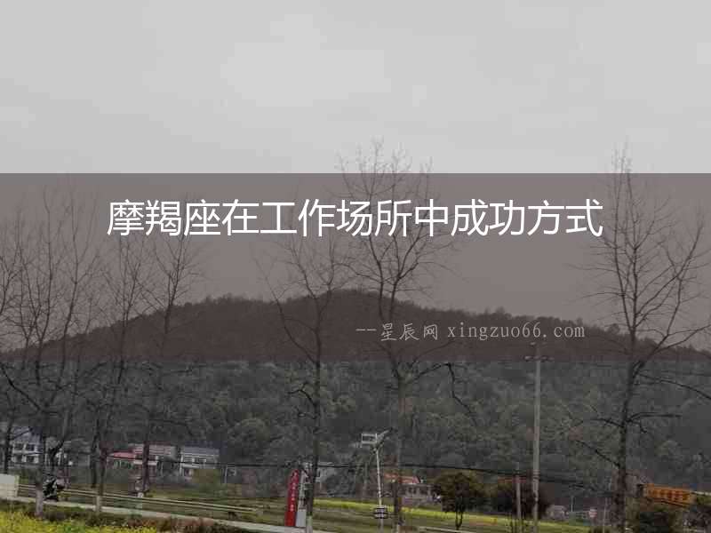 摩羯座在工作場所中成功方式
