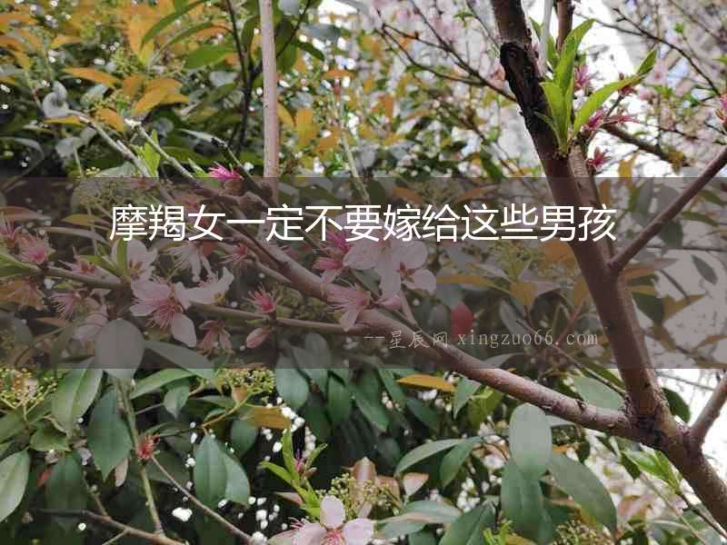 摩羯女一定不要嫁給這些男孩