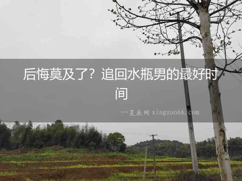 后悔莫及了？追回水瓶男的最好時間