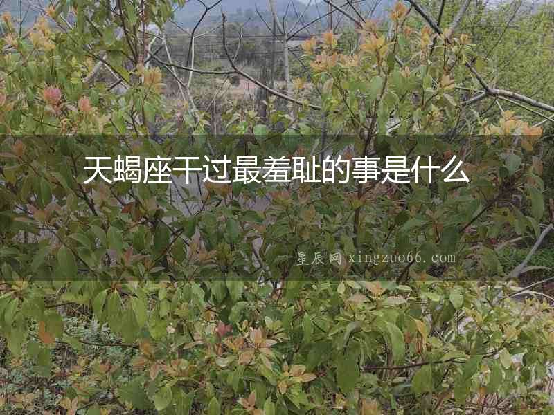 天蝎座干過(guò)最羞恥的事是什么