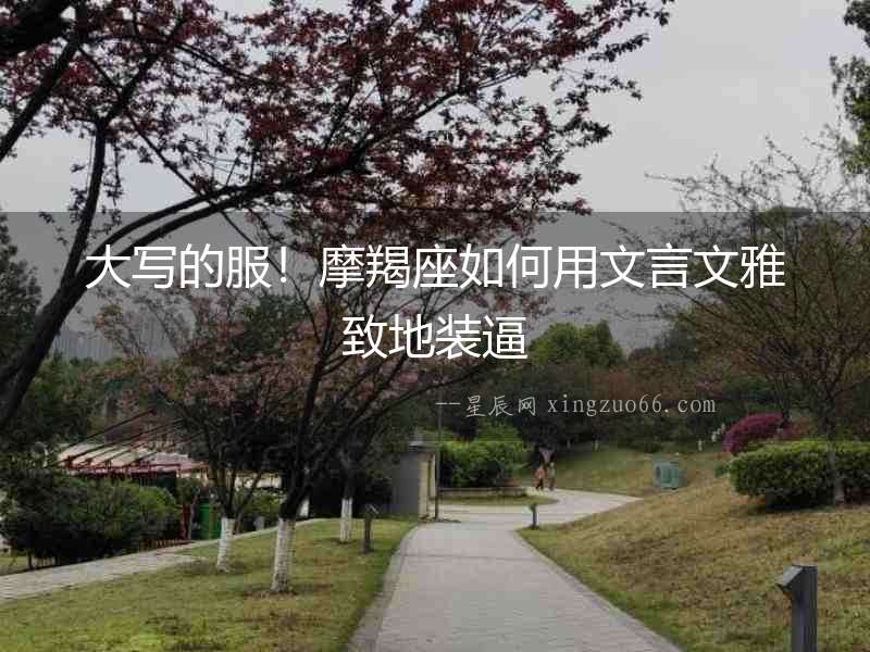 大寫的服！摩羯座如何用文言文雅致地裝逼