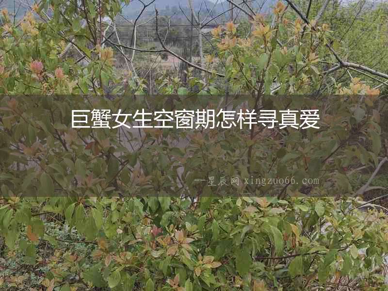 巨蟹女生空窗期怎樣尋真愛