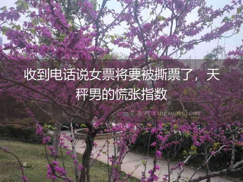 收到電話說女票將要被撕票了，天秤男的慌張指數