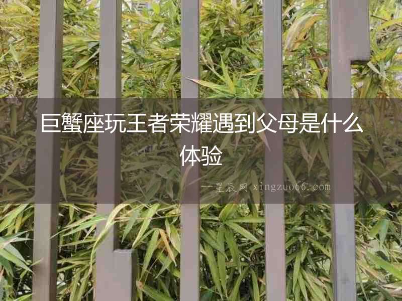 巨蟹座玩王者榮耀遇到父母是什么體驗(yàn)