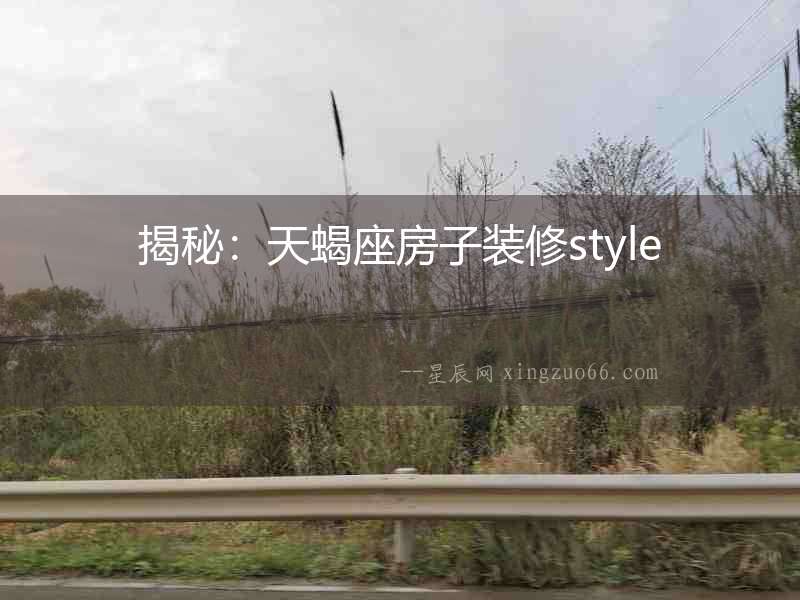 揭秘：天蝎座房子裝修style