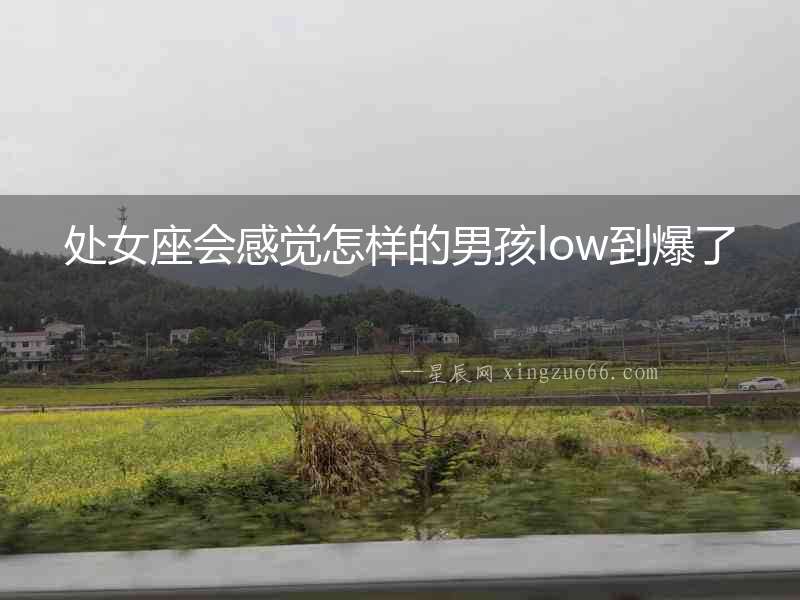 處女座會感覺怎樣的男孩low到爆了