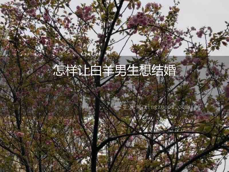 怎樣讓白羊男生想結婚