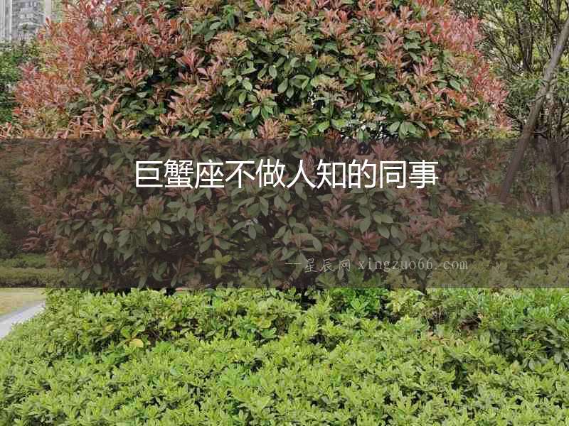 巨蟹座不做人知的同事