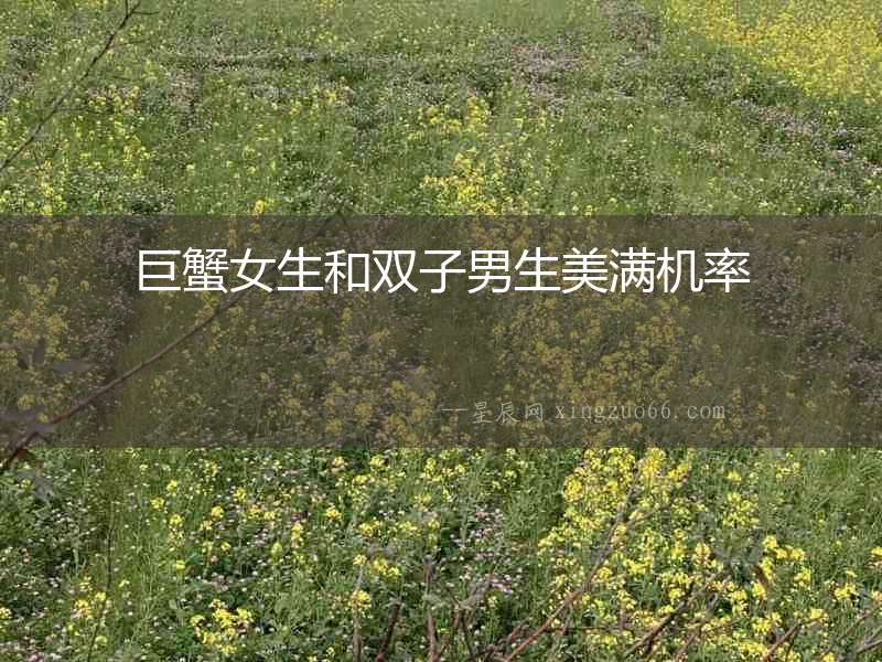 巨蟹女生和雙子男生美滿機(jī)率