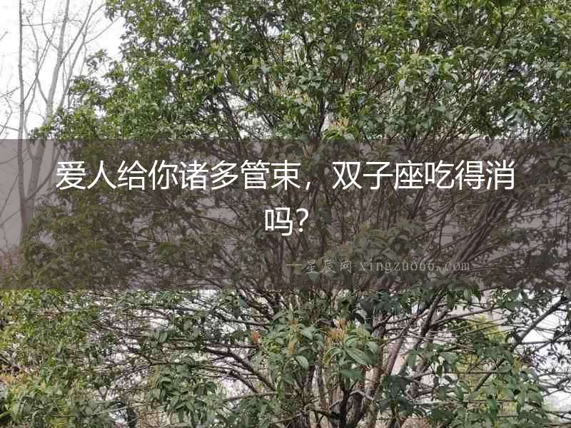 愛人給你諸多管束，雙子座吃得消嗎？
